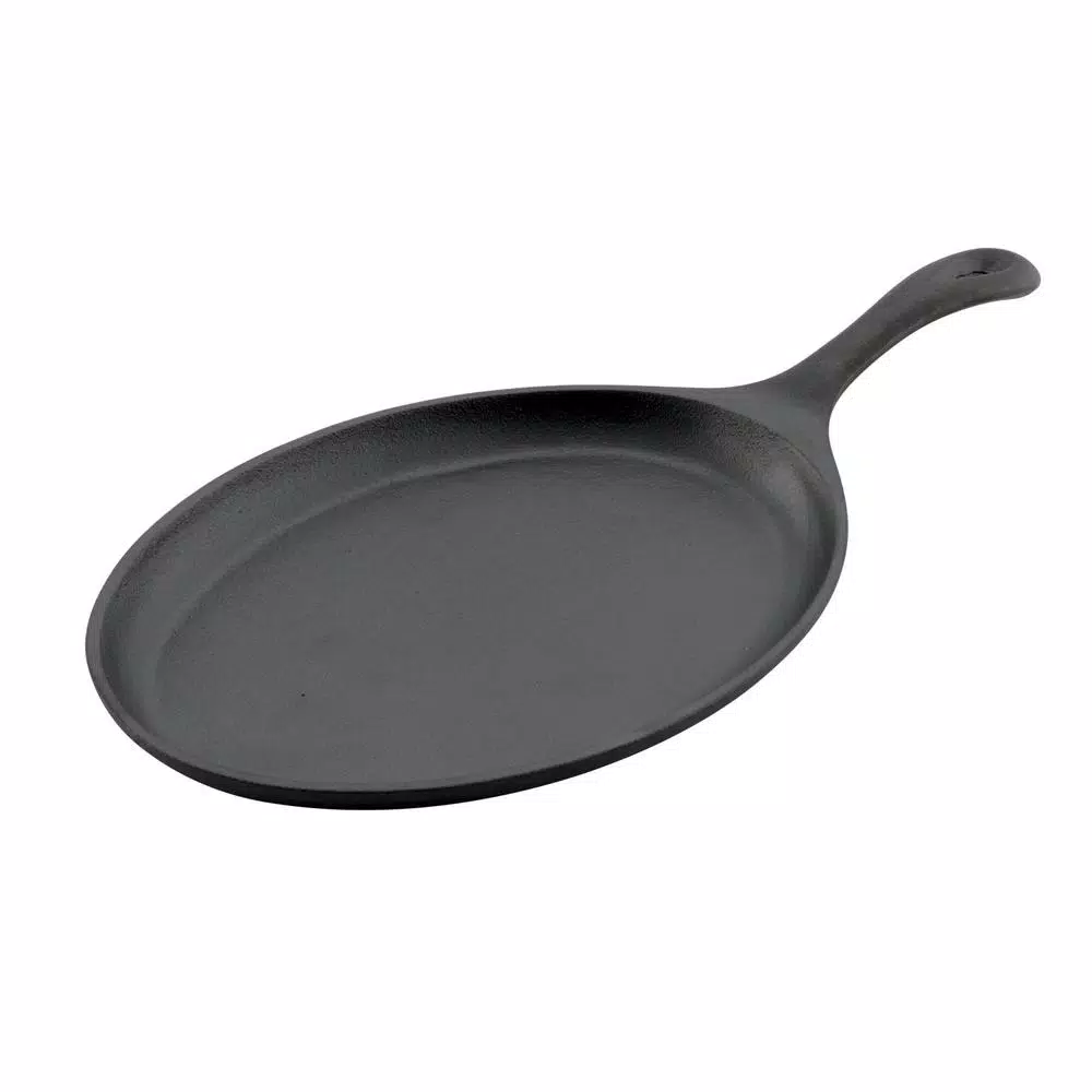 Tramontina 6-Piece 10 in. Cast Iron Fajita Pan Set with Wood Trivets and Handle Mitts