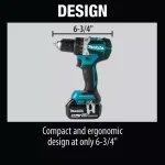 Makita 18V LXT Brushless 1/2 in. Driver-Drill Kit with Two 5.0 Ah Batteries, Charger, and Bag thumbnail 9