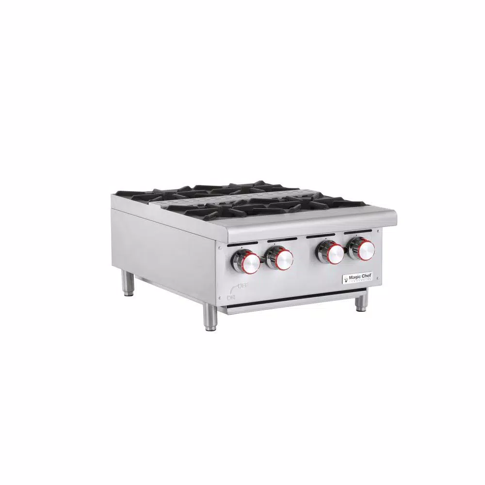 Magic Chef 24 in. Commercial 4-Burner Gas Countertop Hot Plate Range
