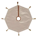 VHC Brands Soleil 21 in. Candy Apple Red & Bronze Jacquard Christmas Mini Tree Skirt with Gold Tassels thumbnail 2