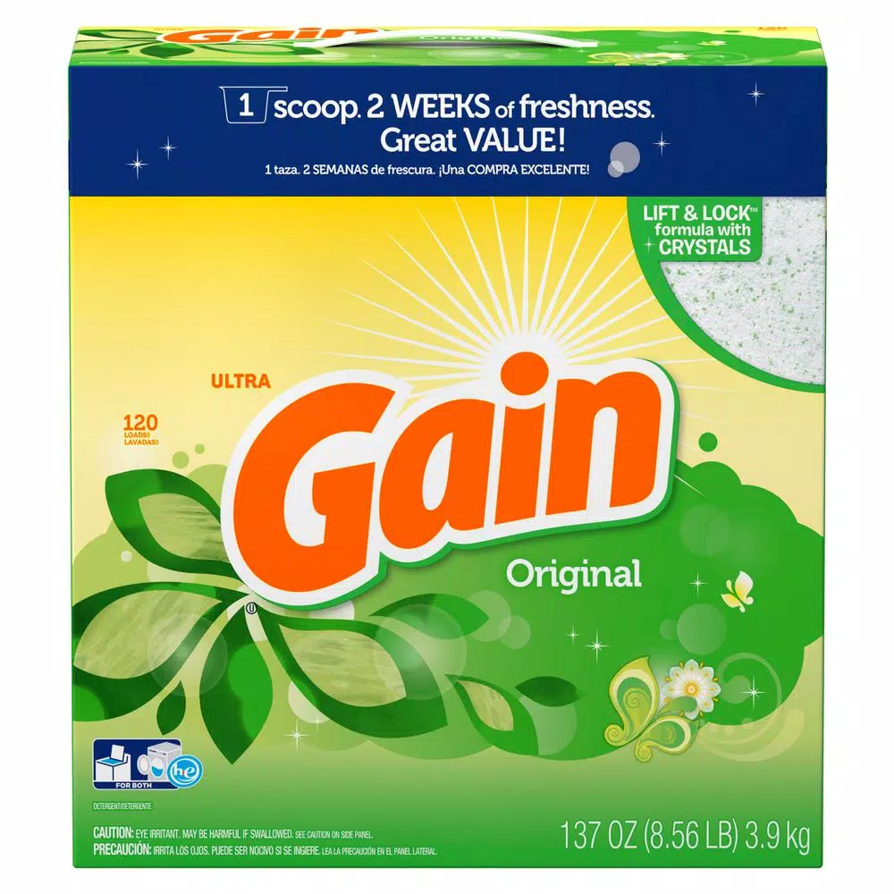 Gain Ultra Original Scent Powder Laundry Detergent, 137 oz (120 Loads)