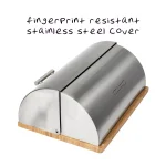Honey-Can-Do Stainless Steel Bread Box with Bamboo Cutting Board Base thumbnail 3