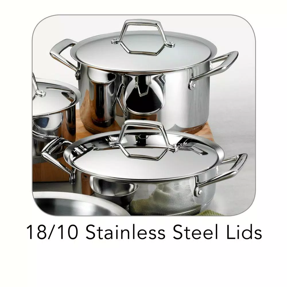 Tramontina Gourmet Prima 10-Piece Stainless Steel Cookware Set, Tri-Ply Induction Ready
