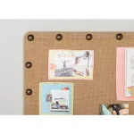 Unbranded Burlap Covered Cork Memo Board with Antique Bronze Nailhead Trim, 24 x 36 in. thumbnail 4