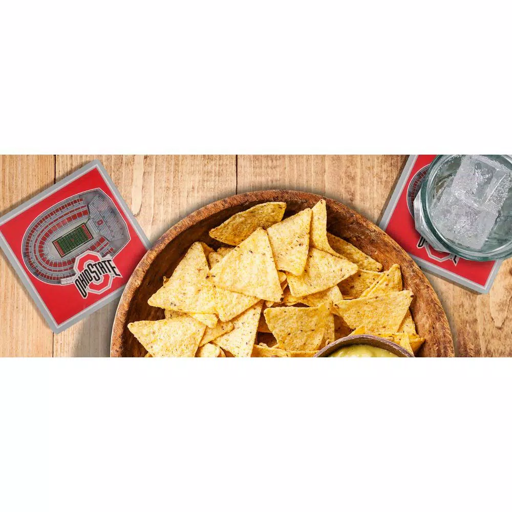 YouTheFan NCAA Ohio State Buckeyes StadiumViews 3D Acrylic Coasters, 2-Pack