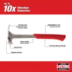Milwaukee 17 oz. Smooth Face Framing Hammer with Shockshield Grip and Hammer Loop thumbnail 2
