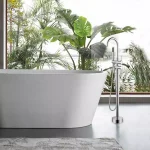 Vanity Art 46 in. Freestanding Single Handle Claw Foot Tub Faucet with Hand Shower, Polished Chrome thumbnail 4