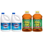 Clorox Disinfecting Bleach and Pine-Sol Original Multi-Surface Cleaner Bundle, 4-Pack thumbnail 1
