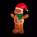 Glitzhome 8 ft. Lighted Inflatable Gingerbread Man Christmas Decor with LED Lights thumbnail 1