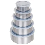 Chef Buddy 5-Piece Stainless Steel Mixing Bowl Set with Airtight Lids thumbnail 5