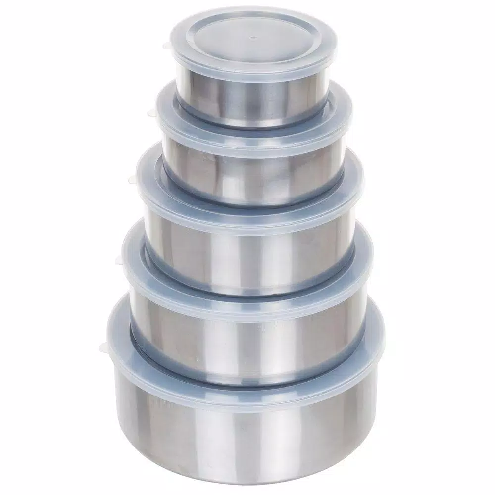 Chef Buddy 5-Piece Stainless Steel Mixing Bowl Set with Airtight Lids