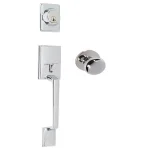 Delaney Capri Bright Chrome Single Cylinder Deadbolt Entry Door Handleset thumbnail 1