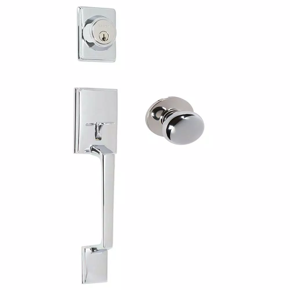 Delaney Capri Bright Chrome Single Dummy Door Handleset, Solid Brass