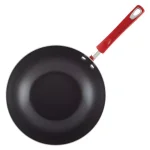 Rachael Ray Classic Brights 11 in. Aluminum Nonstick Stir Fry Pan with Glass Lid, Red Gradient thumbnail 2