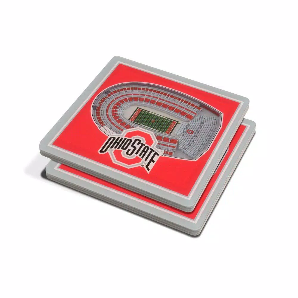 YouTheFan NCAA Ohio State Buckeyes StadiumViews 3D Acrylic Coasters, 2-Pack
