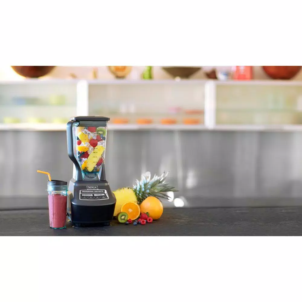 Ninja Mega Kitchen System 1500W Blender and 8-Cup Food Processor with 72 oz. Pitcher and 16 oz. Travel Cups, Black