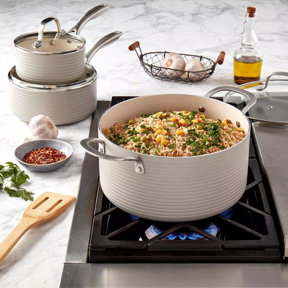 Denmark Tools for Cooks Monaco 10-Piece Fog Aluminum Non-Stick Cookware Set