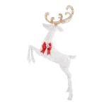 Home Accents Holiday 84 in. Warm White 240-Light LED Jumping Deer Yard Decoration thumbnail 1
