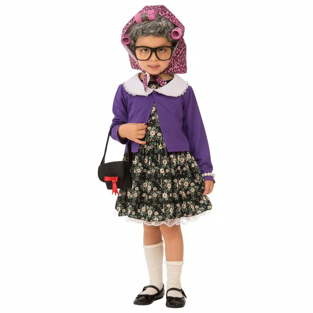 Unbranded Girls Little Old Lady Funny Halloween Costume Set - Small