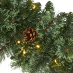 Nearly Natural 6 ft. Pre-lit Mountain Pine Artificial Garland with 35 Warm White LED Lights and Pinecones thumbnail 3