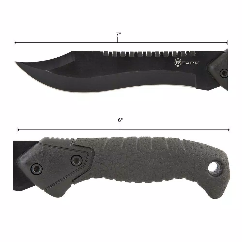 Sheffield REAPR TAC Bowie Knife with 7 in. 420 Stainless Steel Blade and TPR Handle