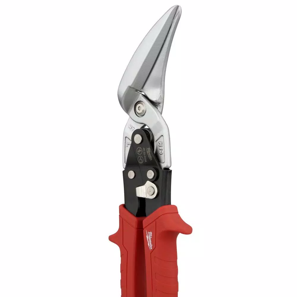 Milwaukee 11 in. Left-Cut Offset Aviation Snips with Forged Serrated Blades
