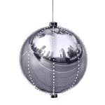 Alpine Corporation 13 in. Large Silver Hanging Christmas Ball Ornament with 240 LED Lights thumbnail 1