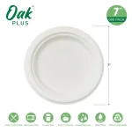 Unbranded 7 in. White Sugarcane Plates, Eco-Friendly & Biodegradable (600 Pack) thumbnail 3