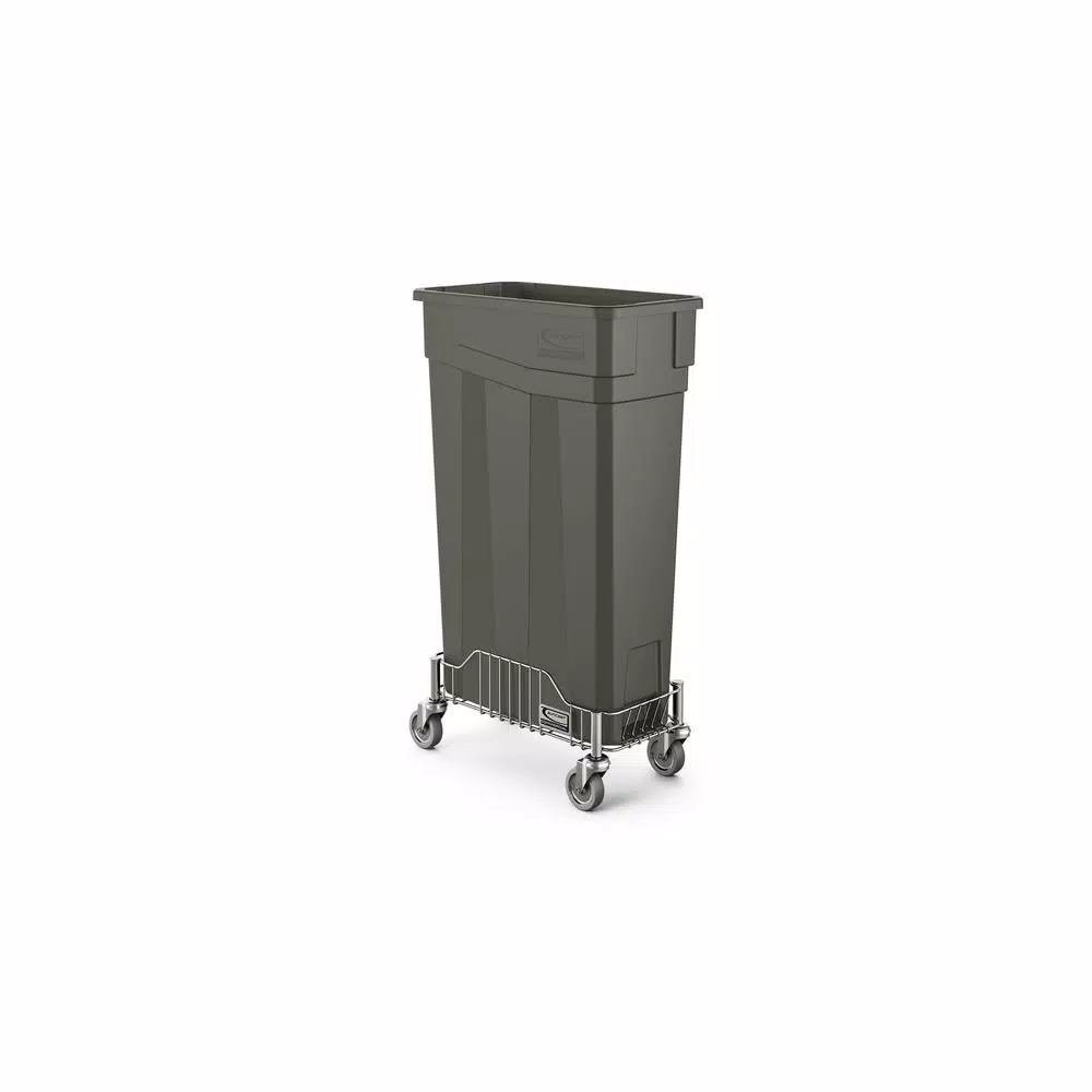 Suncast Commercial Slim Stainless Steel Trash Can Dolly