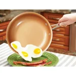 MasterPan Original Copper Pan 12 in. Aluminum Nonstick Ceramic Frying Pan, Copper Finish thumbnail 5