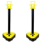 Mr. Chain M R Products X-Treme Duty Industrial Stanchion, Yellow/Black (2-Pack) thumbnail 1