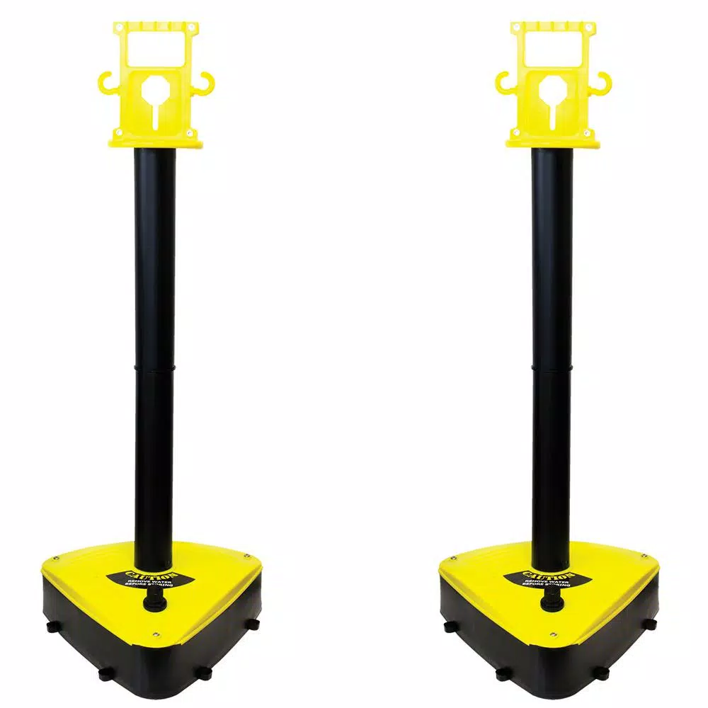 Mr. Chain M R Products X-Treme Duty Industrial Stanchion, Yellow/Black (2-Pack)