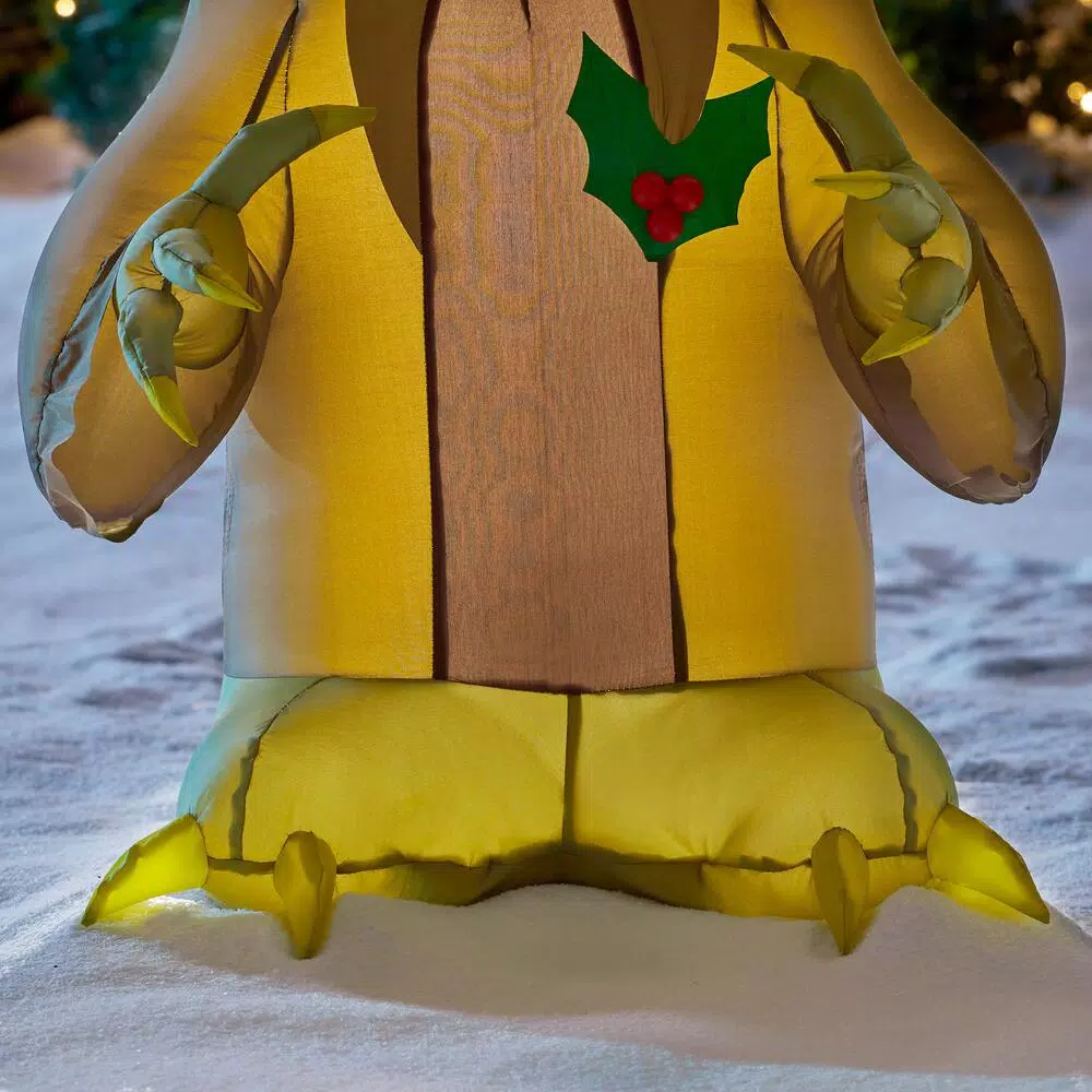 Star Wars Yoda 3 ft. Inflatable Holiday Decoration with Holly Berry and LED Lights
