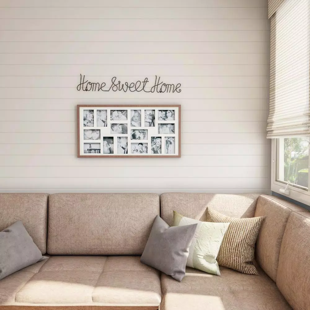 Lavish Home "Home Sweet Home" Metal Cutout Wall Sign, Black Farmhouse Decor