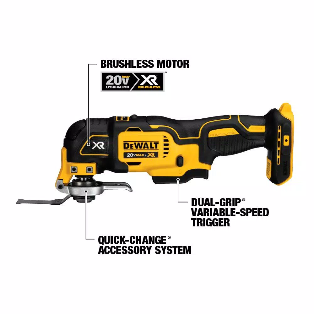 DEWALT 20V MAX XR Cordless Brushless Oscillating Multi-Tool Kit with (1) 6.0Ah Battery