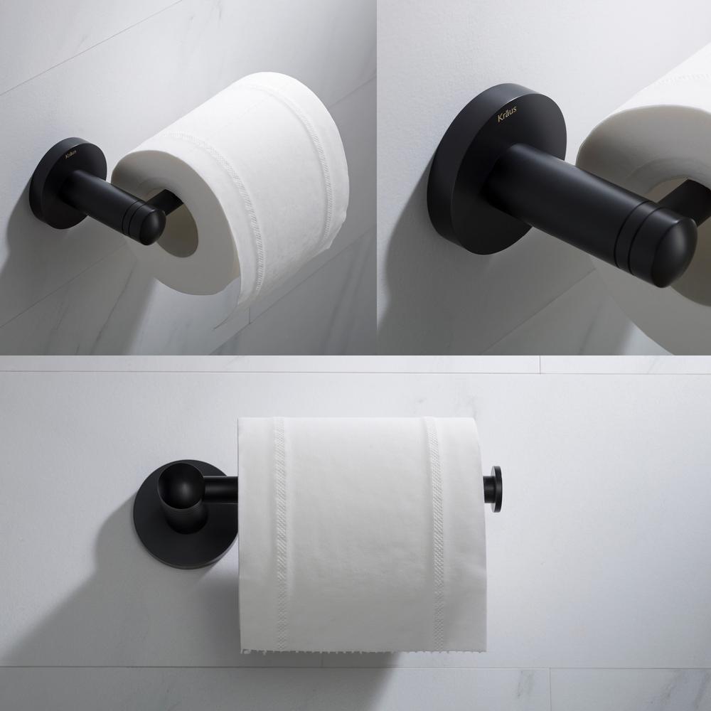 KRAUS Elie Matte Black Solid Brass Toilet Paper Holder