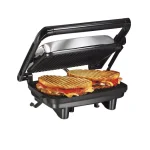 Hamilton Beach 1400W Chrome Non-Stick Panini Press & Sandwich Maker thumbnail 4