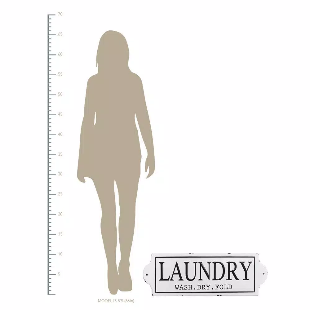 Stratton Home Decor Metal Laundry Wall Art - Farmhouse Style Words & Quotes Decor