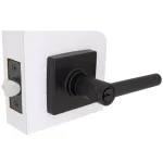 Defiant Highland Matte Black Keyed Entry Door Lever with Square Rose thumbnail 3