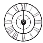 Bulova Zeeland 60 in. Weathered Metal Oversized Round Wall Clock with Glass Lens thumbnail 1