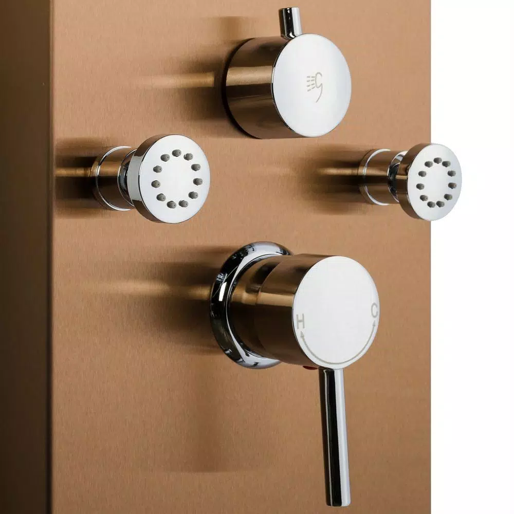 AKDY 65 in. 8-Jet Bronze Stainless Steel Shower Panel System with Rainfall Waterfall and Handheld Wand