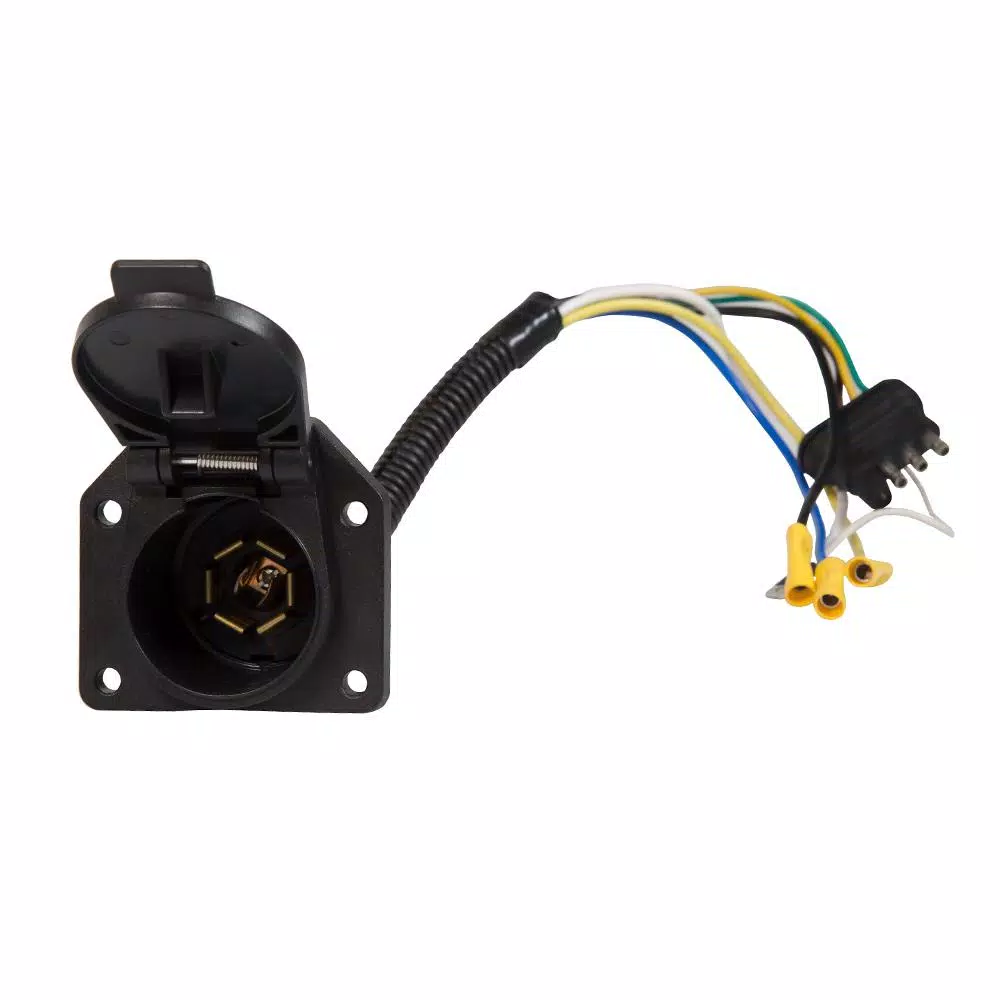 TowSmart 4-Way Flat to 7-Way Round Trailer Wiring Adapter