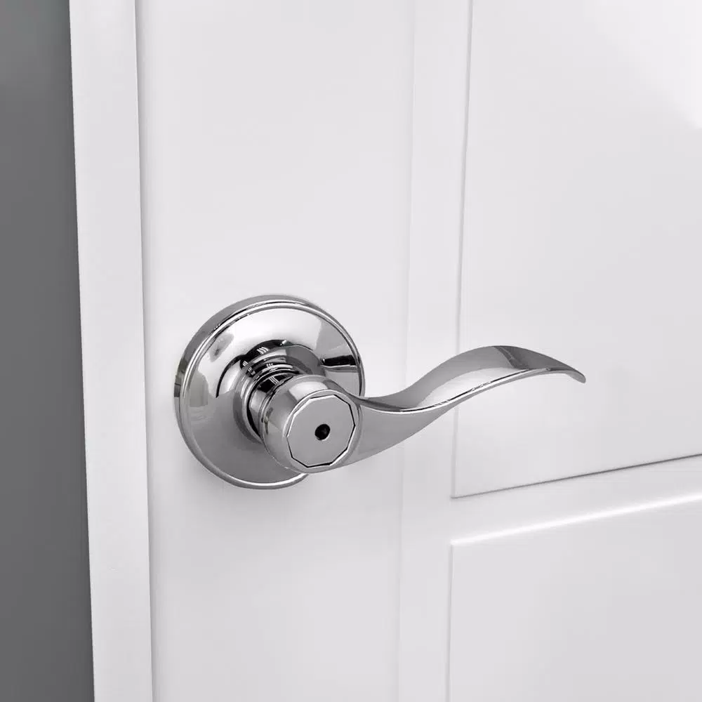 Design House Springdale Polished Chrome Privacy Bed/Bath Door Lever