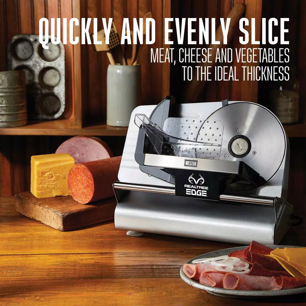 Weston Realtree Edge 200-Watt Meat Slicer with 7.5 in. Stainless Steel Blade and Camouflage Cover