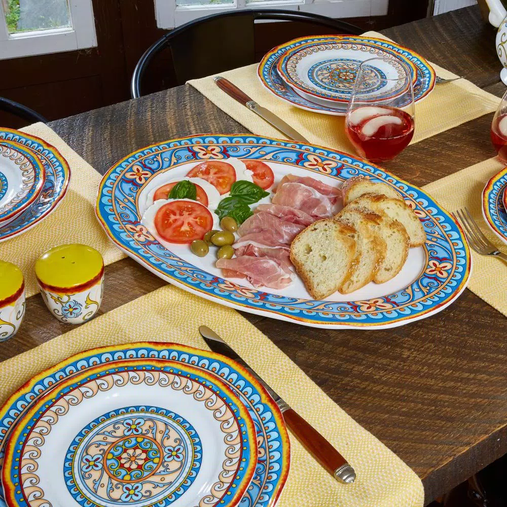 Euro Ceramica Duomo 18 in. Oval Stoneware Platter