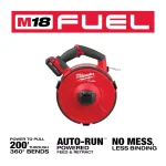Milwaukee M18 FUEL Angler 120 ft. Steel Pulling Fish Tape Kit with (2) 2.0 Ah Batteries thumbnail 3