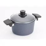 Woll Diamond Lite Induction 3.2 Qt. Cast Aluminum Nonstick Stock Pot with Glass Lid, Gray thumbnail 1