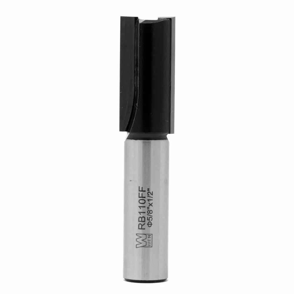 WEN 5/8 in. Straight 2-Flute Carbide Tipped Router Bit, 1/2 in. Shank