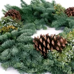 VAN ZYVERDEN 24 in. Fresh Cut Pacific Northwest Mixed Christmas Wreath with Noble Fir, Cedar, Juniper, and Pine Cones thumbnail 3
