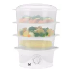 KALORIK 9.5 Qt. White Electric Food Steamer and Rice Cooker with 3-Tier Transparent Baskets and Built-In Timer thumbnail 4